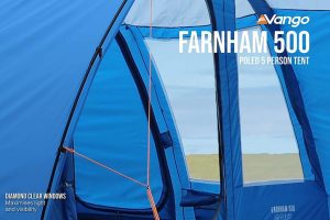 Vango Farnham Family Tunnel Tent - Diamond Clear Windows