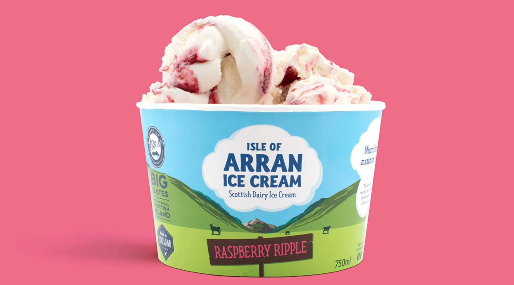 Isle of Arran Ice Cream (2) Raspberry Ripple